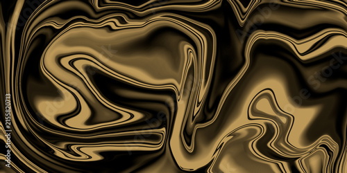 Abstract liquid marble background with flowing golden and black colors, luxury fluid texture, elegant wave pattern for modern design, wallpaper, and creative projects