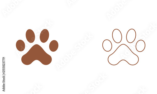Animal Paw Print Icon Set for Pet Care, Veterinary, Wildlife, and Animal-Themed Designs