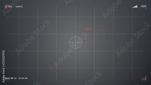 Bild auf Leinwand CCTV Security Camera Surveillance Screen Interface Recording Overlay