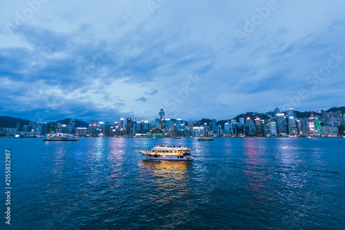 Fotografie Victoria harbour view of Hong Kong city