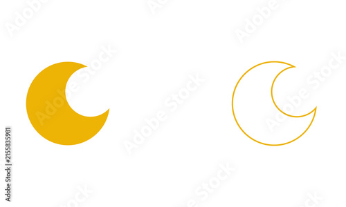 Moon Phase Crescent Icon Set – Solid and Outline Lunar Cycle Symbols. 
