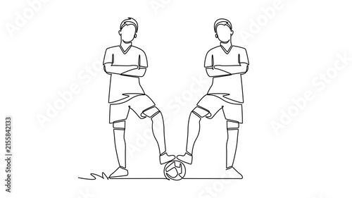 Soccer Club.extracurricular activities concept. Single line draw design. Full length animation illustration. High quality 4k footage