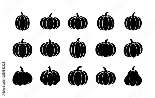 black and white illustration of pumpkins for Halloween decoration