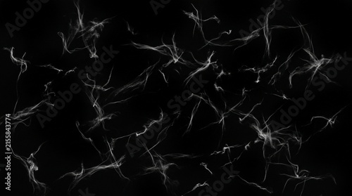 Multiple separate, disjointed, and very thin filaments of highly diffused white cloud.