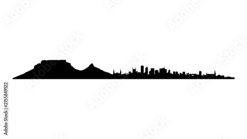 Cape town south africa city skyline vector silhouette