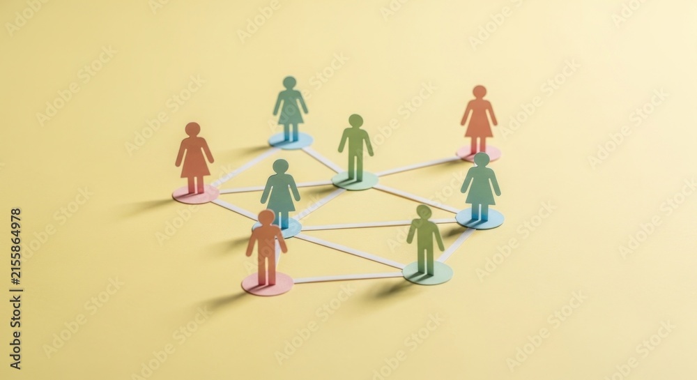 Fototapeta premium Diverse Group of People Connected in a Network.