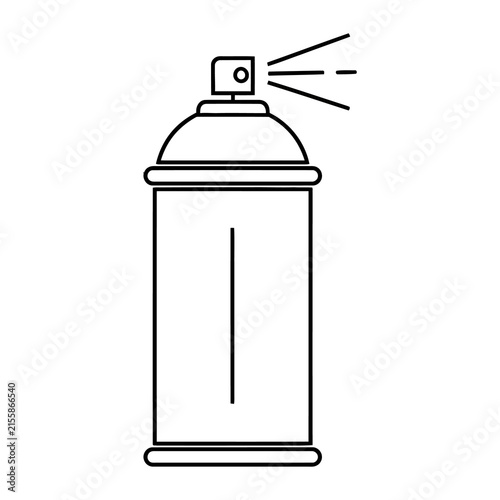 Minimalist spray paint can icon, black line art aerosol bottle, graffiti art supply symbol, industrial spray canister illustration