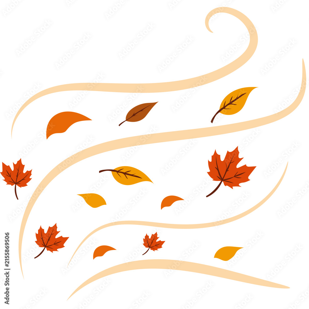 Fototapeta premium Wind Blowing Autumn Leaf