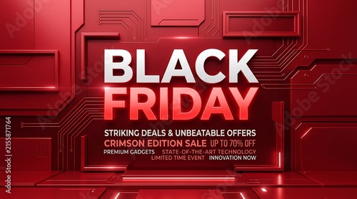Crimson Gear Sale Badge Showing Black Friday Discounts