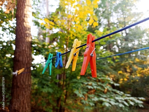 Foto clothes drying on a clothesline
