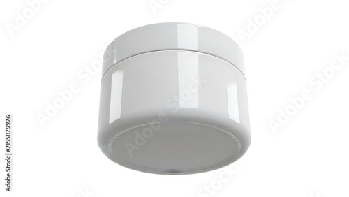 White plastic cosmetic cream jar container isolated on white background
