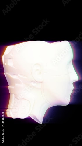 Humanoid Robot Head Assembly – Step-by-Step Component Build.  A detailed sequence showing the assembly of a humanoid robot head from individual components. The process highlights the precise fitting o