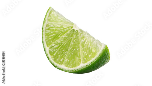 Photography Fresh green lime slice wedge isolated on a white background organic citrus fruit