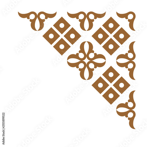 Brown Geometric Corner Ornament Isolated