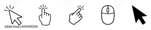 Canvas Print Computer mouse cursor icon set with click, pointer, hand, arrow and loading symbols for UI design