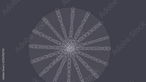 Abstract circular seamless geometric pattern in monochrome blue with intricate line art design