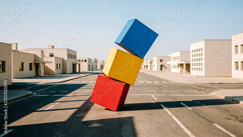 Cubes empilés en équilibre