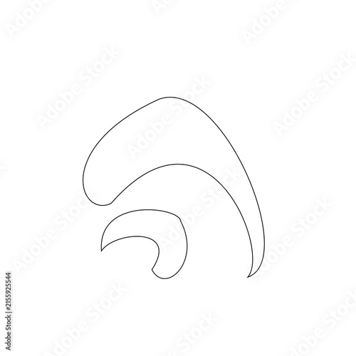 Abstract minimalist wave outline vector design element