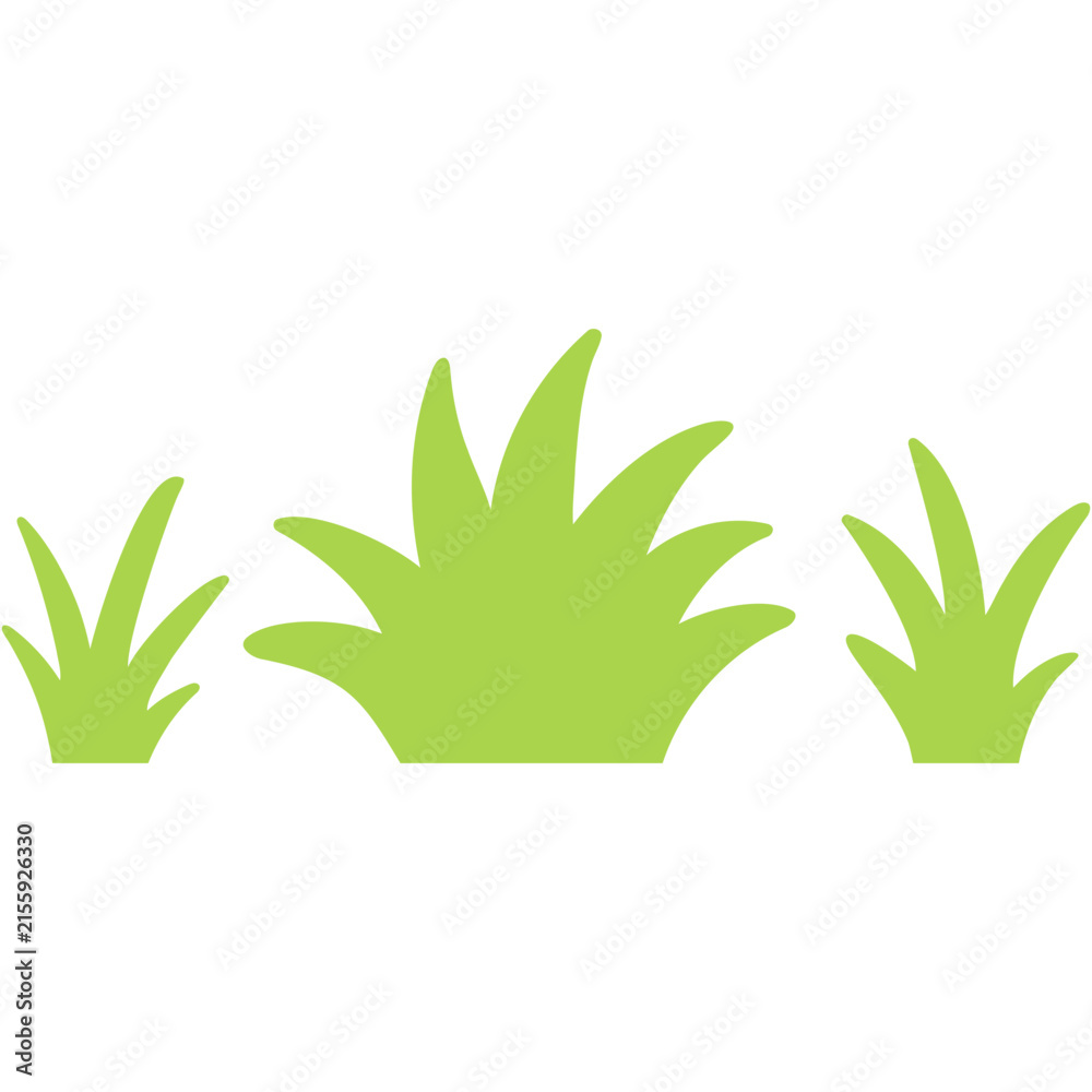 Fototapeta premium hand drawn Green grass patches illustration