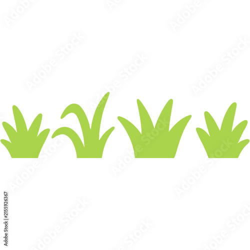 Green grass  illustration, simple flat hand drawn