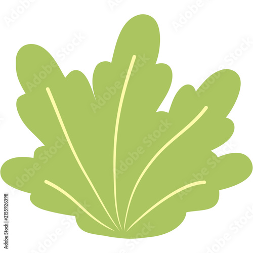 hand drawn Vibrant green leaf illustration