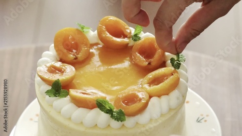 Bild auf Leinwand Apricot Cake Fruit