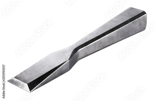 Steel masonry chisel isolated on white background for construction and stone carving work