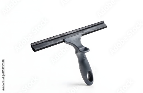 Handheld rubber squeegee for window cleaning isolated on white background