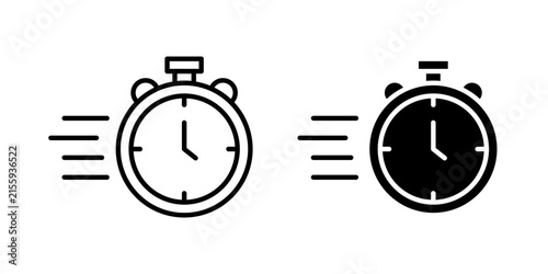 Time fast icon outline symbol kit