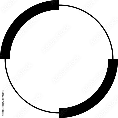Circular HUD Interface, Segmented Futuristic Digital Ring
