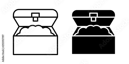 Treasure chest icon outline symbol kit