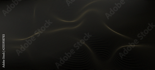 Bild auf Leinwand Vector wave lines smooth flowing dynamic gold gradient light isolated on black b