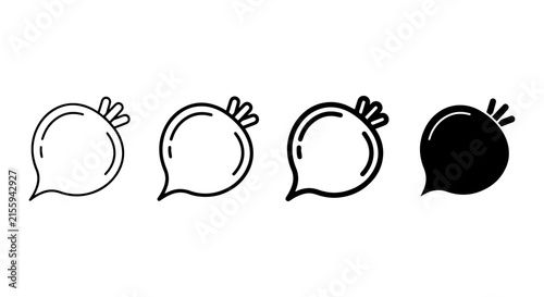 Beetroot Icons Set: Outline and Solid Fill Vector Graphics for Healthy Food Design