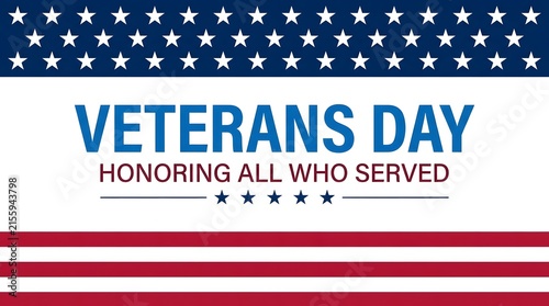 A vibrant patriotic veterans day banner featuring stars and stripes is a beautiful tribute honoring all who bravely served our nation with deep
