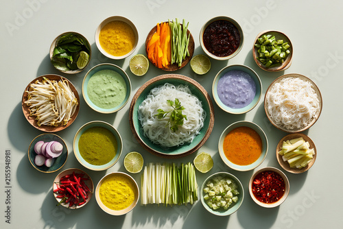 Colorful ingredients arranged for a vibrant culinary experience.