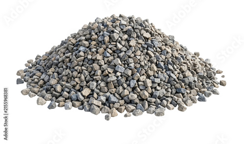 Foto Pile of crushed stone aggregate for construction and landscaping projects