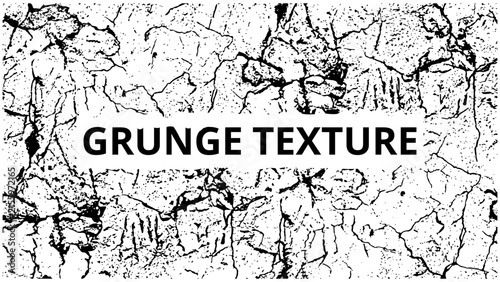 Black and White Grunge Texture Background with Cracked Earth Pattern