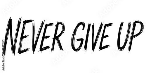 Never give up motivational typography