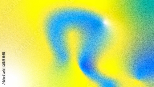 Bright yellow background with fluid blue and green abstract shapes and a subtle grainy texture, offering ample copy space for creative design applications.