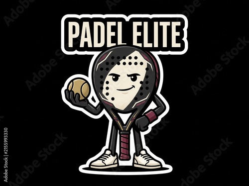 Premium Padel Elite Mascot Sticker for Luxury Sports Branding