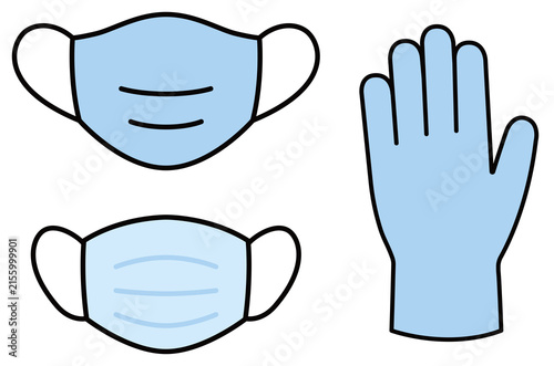 mask, medical gloves