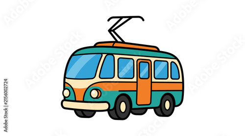 Colorful vintage bus illustration