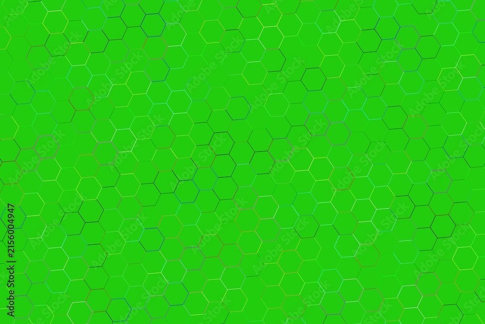 Green honeycomb pattern background with hexagon shapes