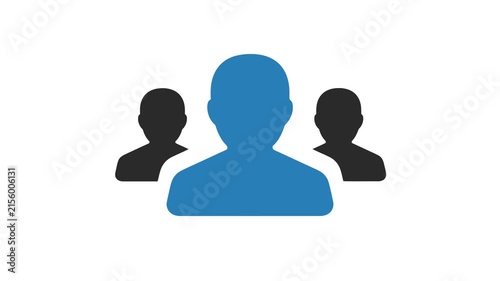 Corporate user group icon animation showing team collaboration and unity.