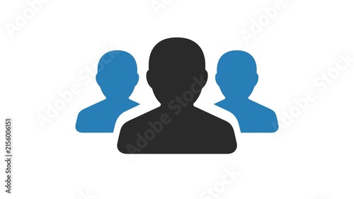User icon motion animation showing a single person morphing into a group