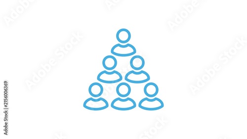 Animated group people, human, person, user icon for team, organization, community, population, audience, member, participants, social. Motion graphics video with alpha channel
