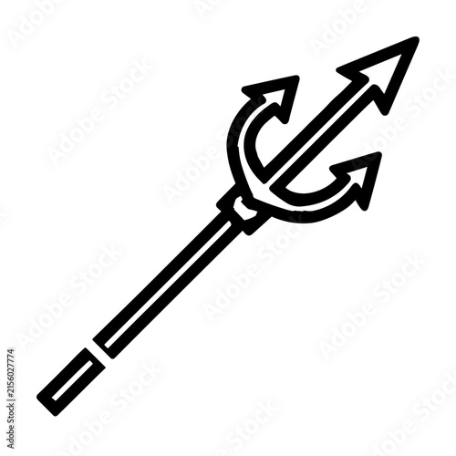 Minimalist harpoon spearfishing vector icon