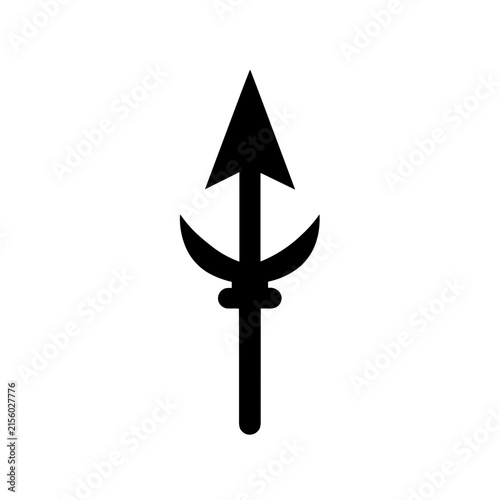 Minimalist harpoon spearfishing vector icon