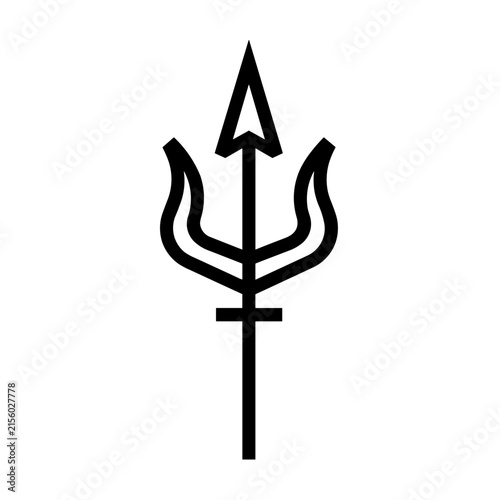 Minimalist harpoon spearfishing vector icon