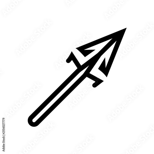 Minimalist harpoon spearfishing vector icon